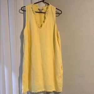 Tommy Bahama sz L Yellow Sleeveless Midi Summer Dress